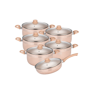Set de Ollas Valeska Roca Volcánica Granito 12 Pc