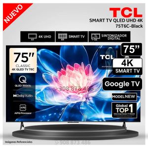 Televisor TCL QLED 75 pulgadas Smart TV 75T6C UHD 4K Google TV